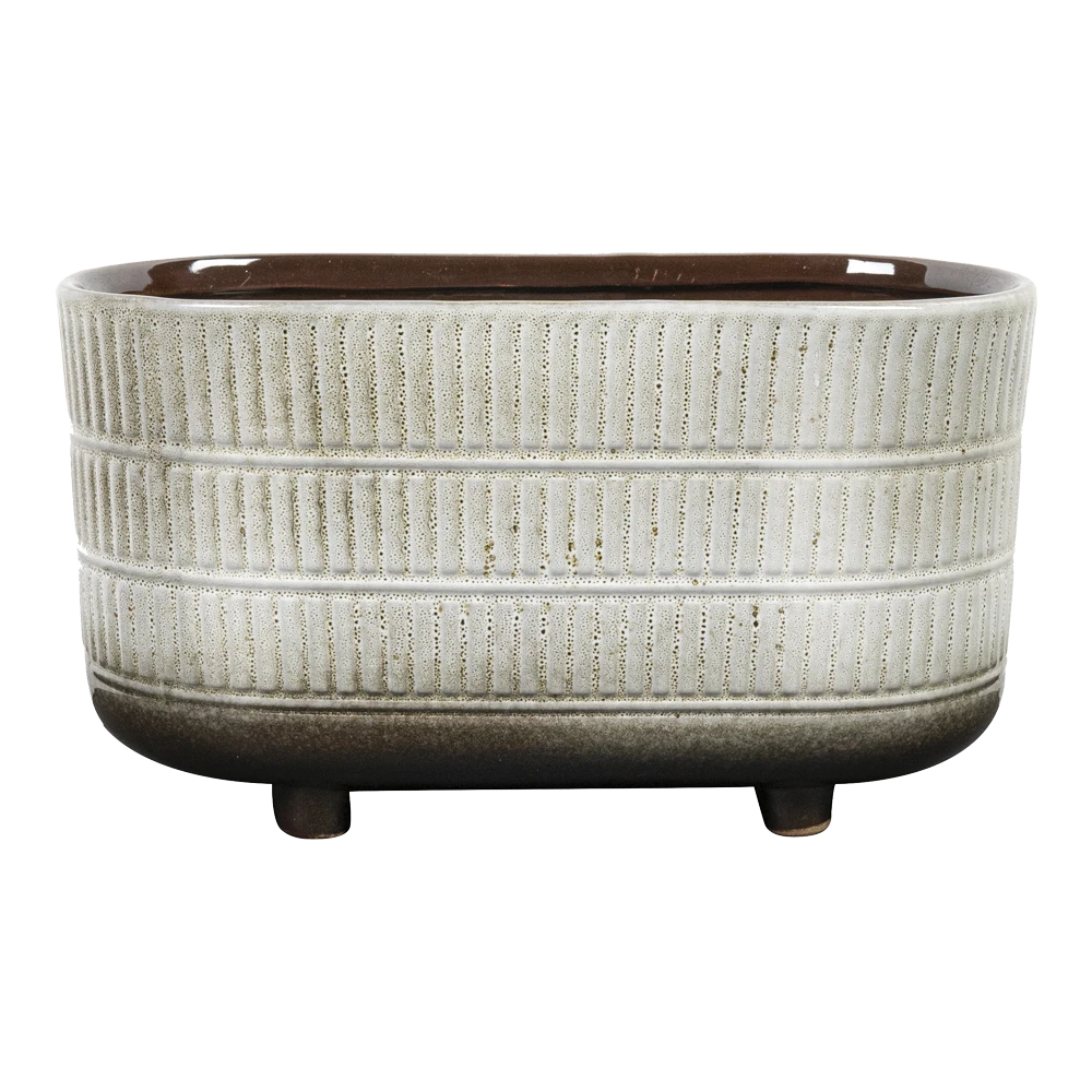 Bloempot Denise Ovaal - L26 X B13 X H15cm - Off White