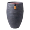 Capi Bloempot Hoog Nature Elegant Deluxe Rib NL - D56 X H84cm - Donkergrijs