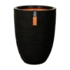 Capi Bloempot Nature Elegant Rib NL - D46 X H58cm - Zwart